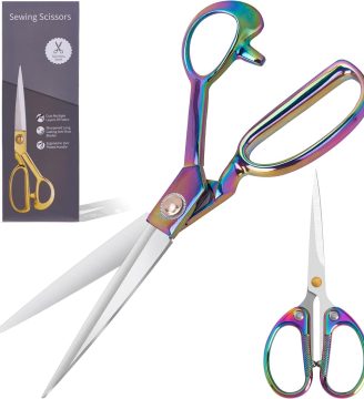 10 Inch Fabric Scissors For Sewing, Tailor Scissors for Fabric Cutting,Craft shears for fabric Cutting Dressmakers Art Decorate (Colorful)