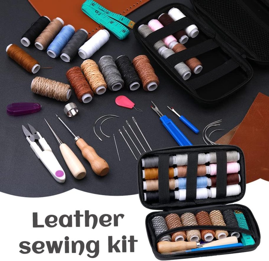 BUTUZE Upholstery Repair Kit, Leather Sewing Kit, Sewing Thread, Waxed Thread, Heavy Duty Hand Sewing Needles, Sewing Awl, Heavy Duty Sewing Kit for Car Carpet Sofa Shoe - Image 3