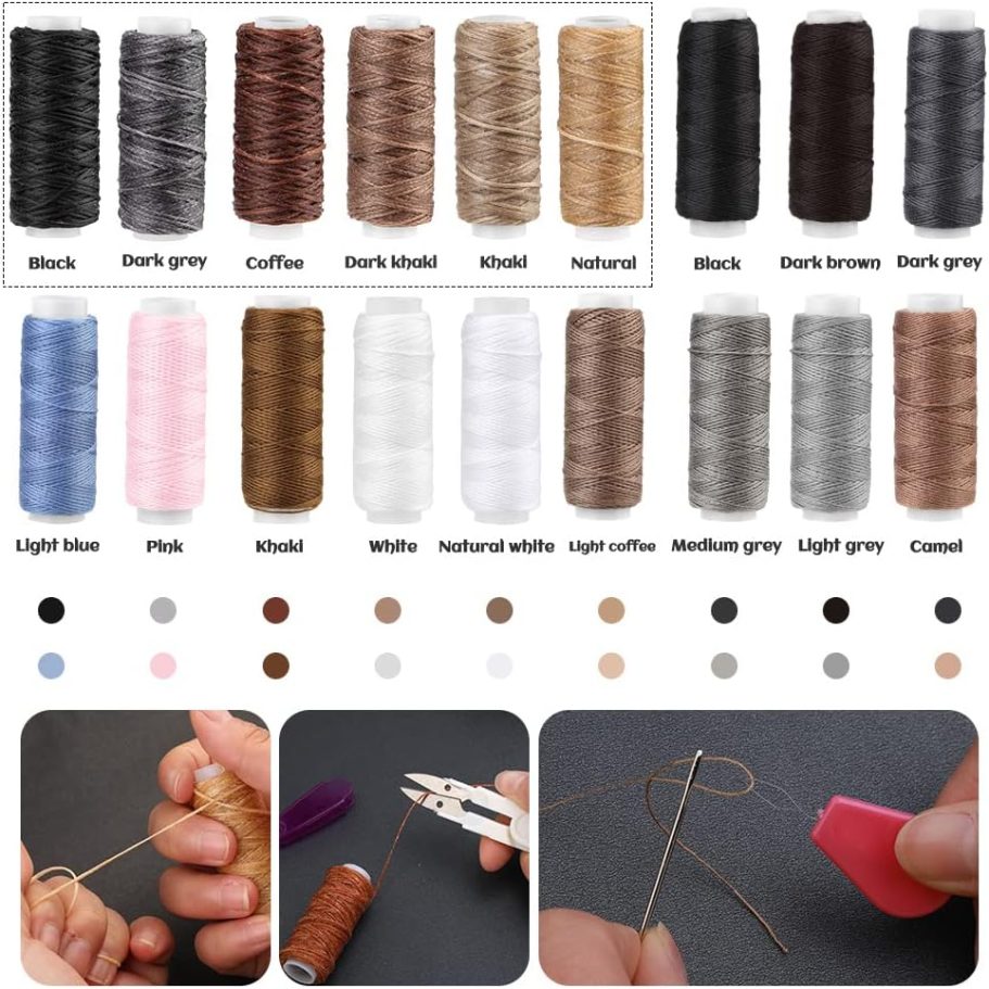 BUTUZE Upholstery Repair Kit, Leather Sewing Kit, Sewing Thread, Waxed Thread, Heavy Duty Hand Sewing Needles, Sewing Awl, Heavy Duty Sewing Kit for Car Carpet Sofa Shoe - Image 4