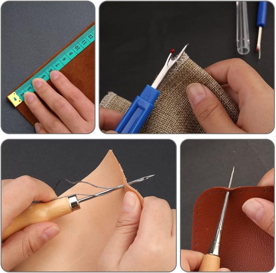 BUTUZE Upholstery Repair Kit, Leather Sewing Kit, Sewing Thread, Waxed Thread, Heavy Duty Hand Sewing Needles, Sewing Awl, Heavy Duty Sewing Kit for Car Carpet Sofa Shoe - Image 5