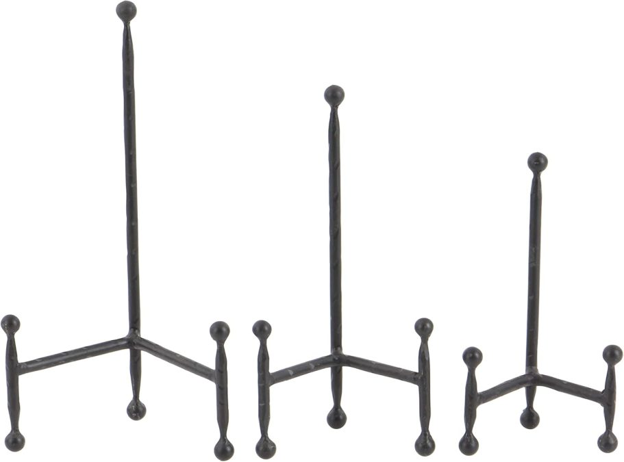 Deco 79 Metal Display Easel Tabletop Easel with Ball Details, Set of 3 Display Stand 12", 10", 8"H, Black - Image 10