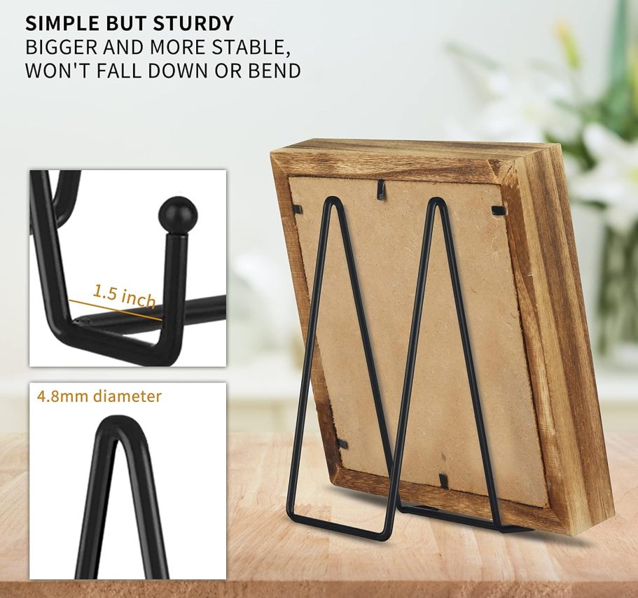 Decolore 8 Inch 5 Pack Black Metal Display Stands Plate Stand Plate Holder Display Stands for Picture, Decorative Plate, Book, Photo Easel, Artistic Work - Image 3