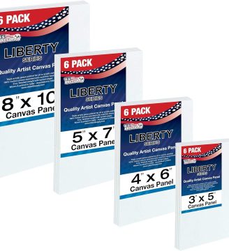 U.S. Art Supply Multi-Pack 6-Ea of 3x5, 4x6, 5x7 & 8x10 inch Professional Quality Small Artist Canvas Panel Board Assortment Pack (24 Total Panel Boards)